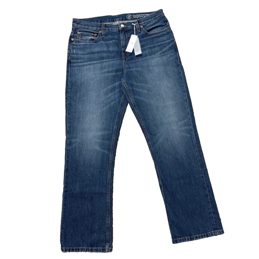 Outerknown Sea Jeans Mens 33x30 Dunes Straight Mid Wash Minor Distressing Faded